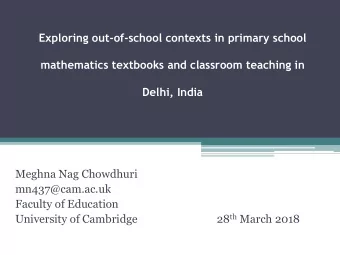 Exploring out-of-school contexts in primary school  mathematics textbooks and classroom teaching in