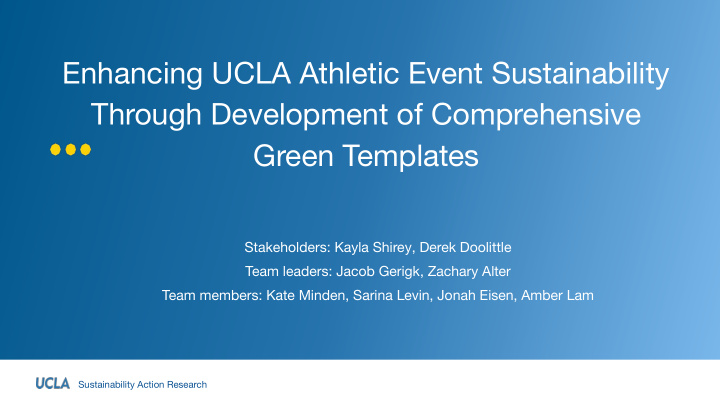 enhancing ucla athletic event sustainability through