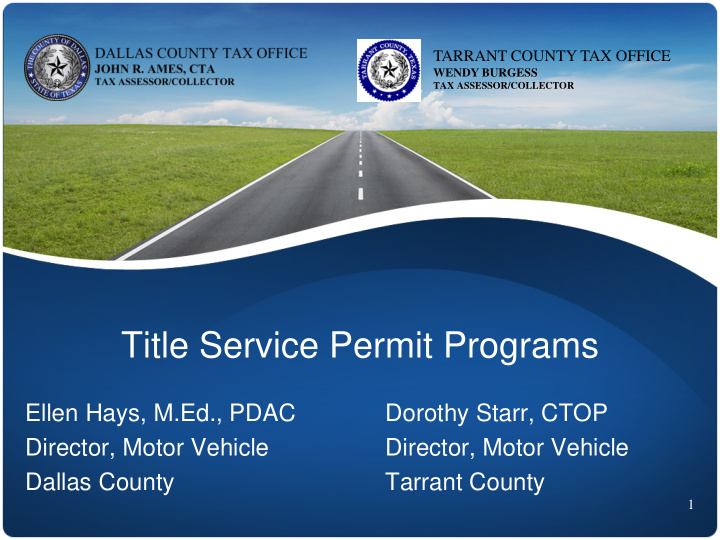 title service permit programs