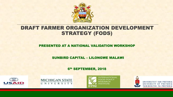 draft farmer organization development strategy fods