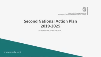 Second National Action Plan  2019-2025  Green Public Procurement  environment.gov.mt  Green Public