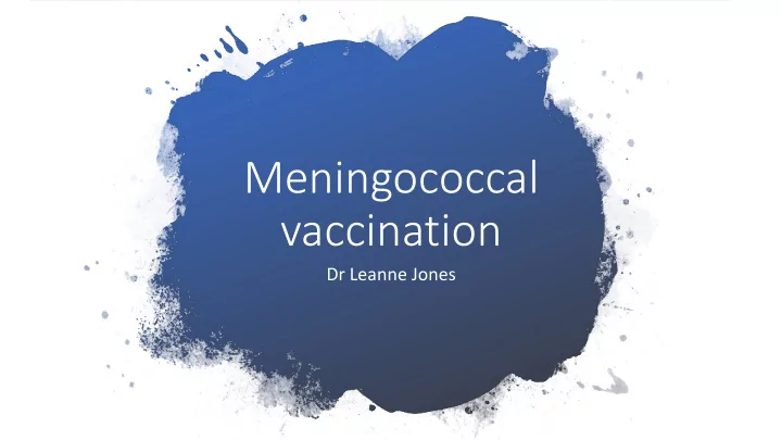 meningococcal vaccination