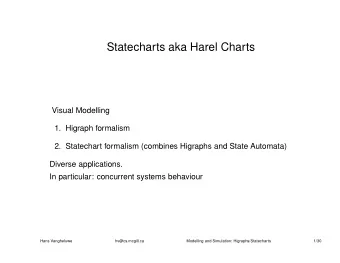 Statecharts aka Harel Charts  Visual Modelling  1. Higraph formalism  2. Statechart formalism