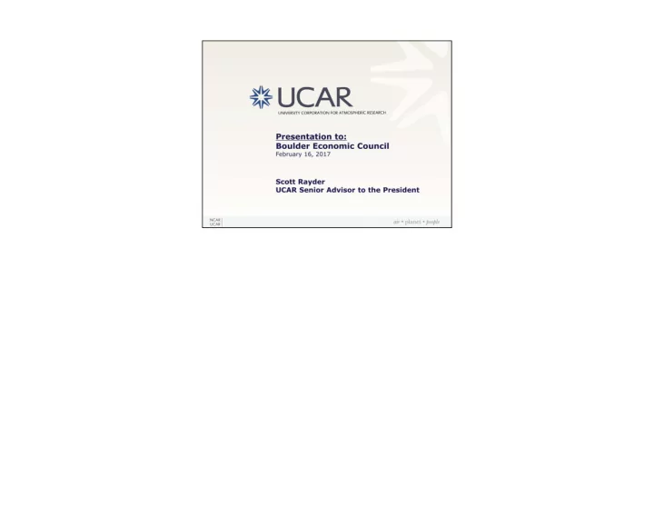 the university corporation for atmospheric research or
