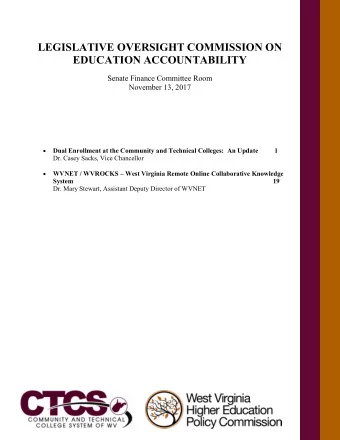 LEGISLATIVE OVERSIGHT COMMISSION ON EDUCATION ACCOUNTABILITY  Senate Finance Committee Room