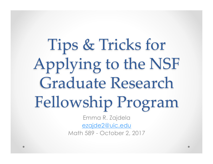 tips tricks for applying to the nsf graduate research