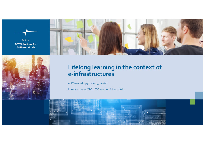 lifelong learning in the context of e infrastructures