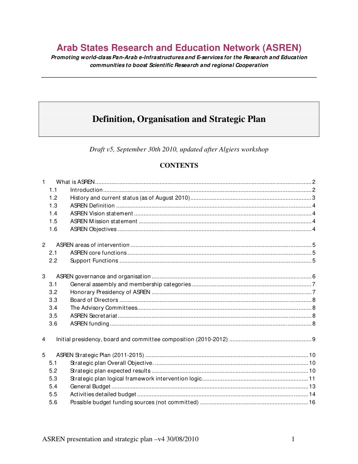 arab states research and education network asren