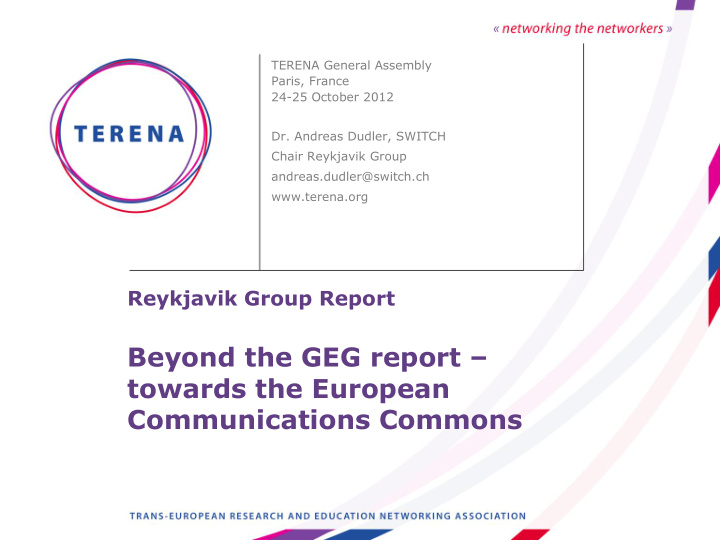 beyond the geg report towards the european communications