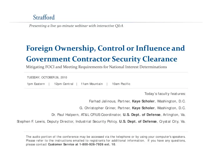 foreign ownership control or influence and g p government