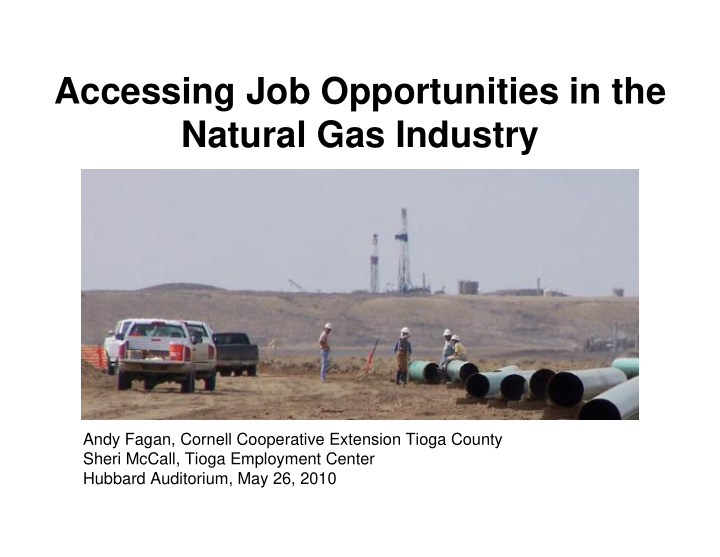 accessing job opportunities in the natural gas industry