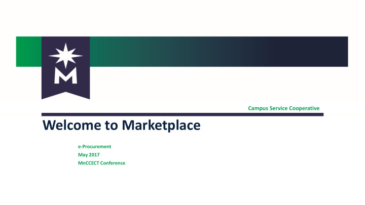 welcome to marketplace