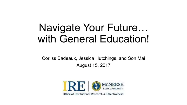 navigate your future with general education