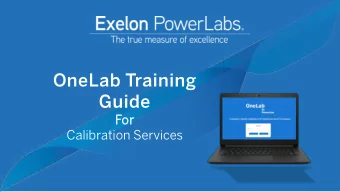 OneLab Training  Guide  Fo  For  Calibration Services  One  neLa  Lab Traini  ning  ng Gui  uide