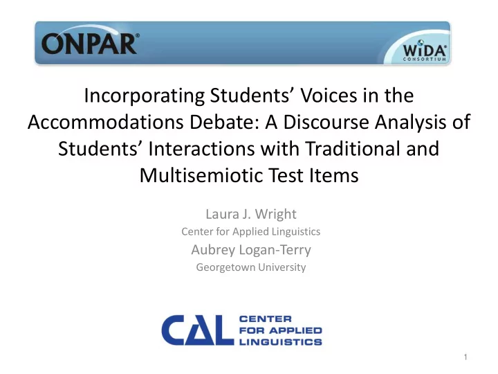 center for applied linguistics aubrey logan terry