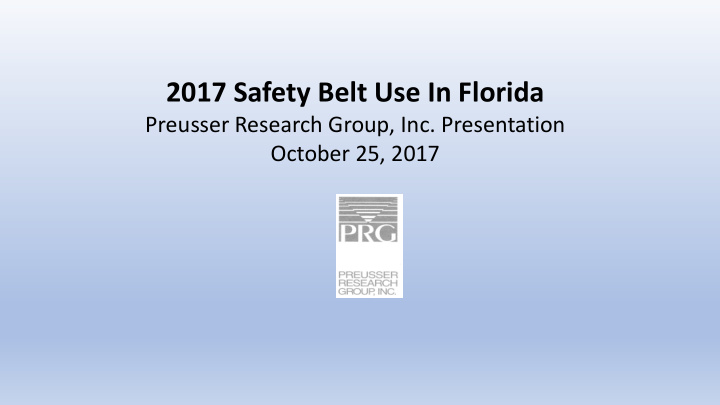 2017 safety belt use in florida