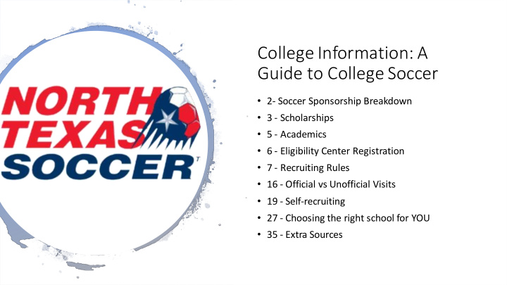 college information a guide to college soccer