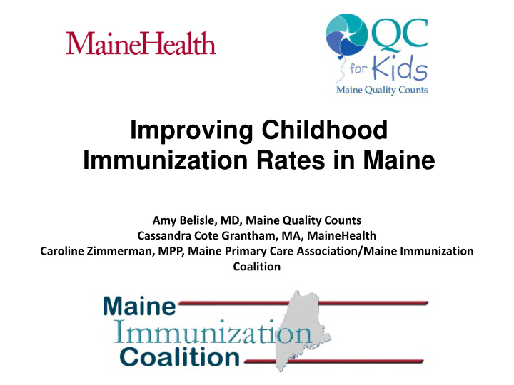 improving childhood immunization rates in maine