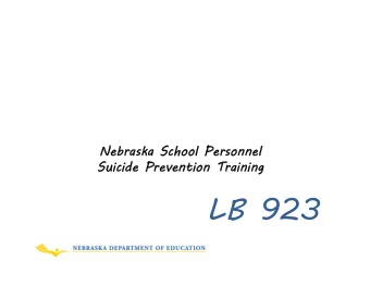 LB 923  LB 923 includes  LB 923 includes  Provide leadership &amp; support for S &amp; S