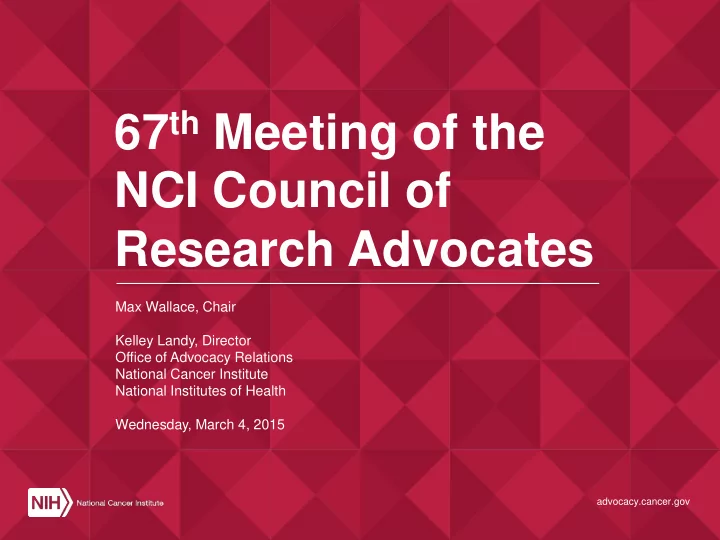 67 th meeting of the