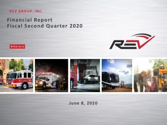 Financial Report  Fiscal Second Quarter 2020 N Y S E : R E V G  June 8, 2020  Cautionary Statement