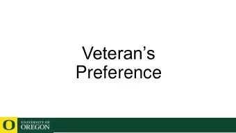 Veterans  Preference  Agenda:    Identifying veterans/disabled veterans in MyTrack