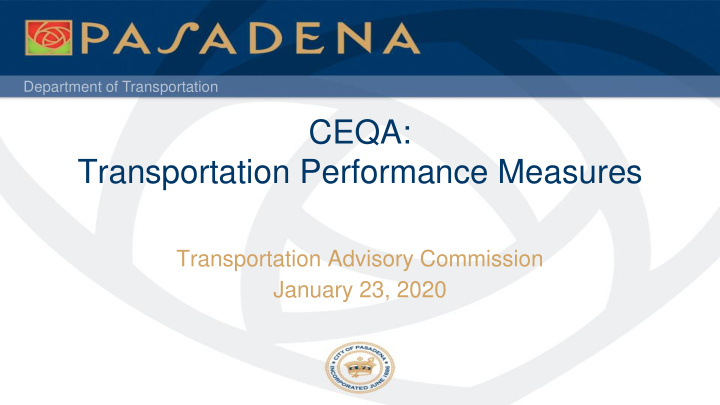 transportation performance measures