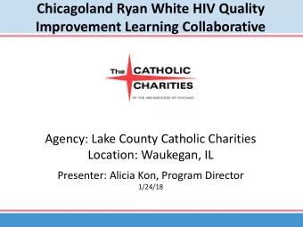 Chicagoland Ryan White HIV Quality  Improvement Learning Collaborative  Agency: Lake County