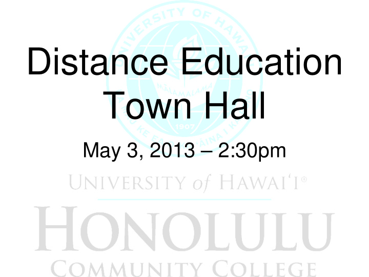 distance education town hall