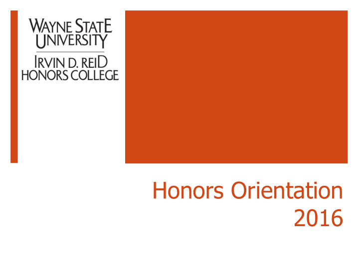 honors orientation