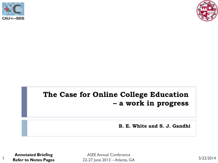 the case for online college education