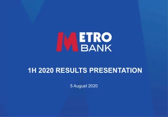 1H 2020 RESULTS PRESENTATION  5 August 2020  Agenda  1  Daniel Frumkin (CEO)  Introduction  1H20