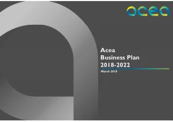 Acea  Business Plan  2018-2022  March 2018  ACEA Group  Agenda  THE ACEA GROUP TODAY  MARKET
