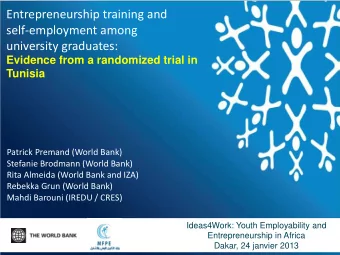 Entrepreneurship training and  self-employment among  university graduates:  Evidence from a