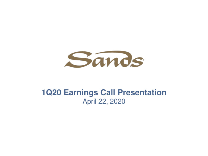 1q20 earnings call presentation