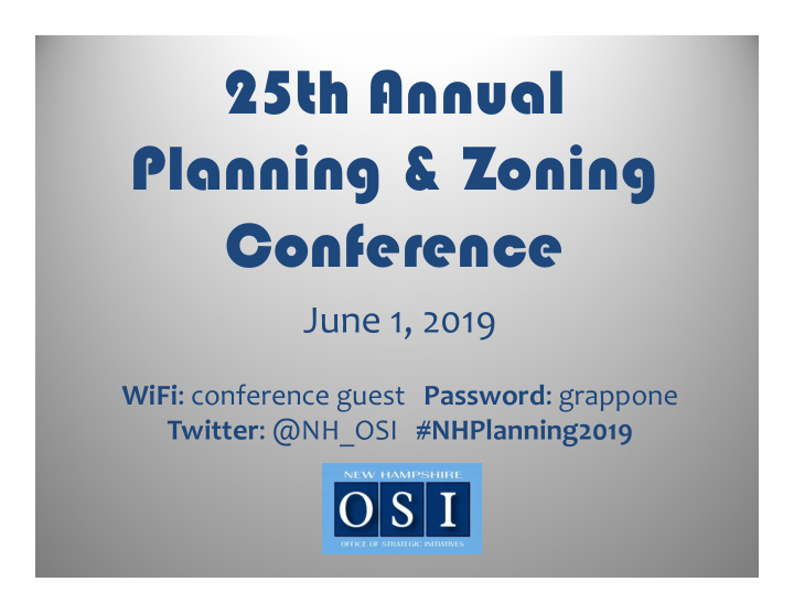 25th annual planning zoning conference