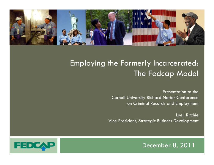 employing the formerly incarcerated the fedcap model