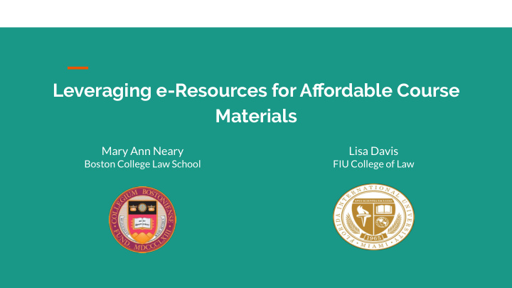 leveraging e resources for affordable course materials