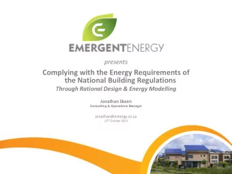 the National Building Regulations  Through Rational Design &amp; Energy Modelling  Jonathan Skeen