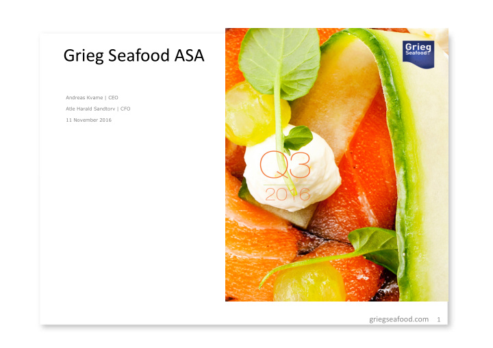grieg seafood asa