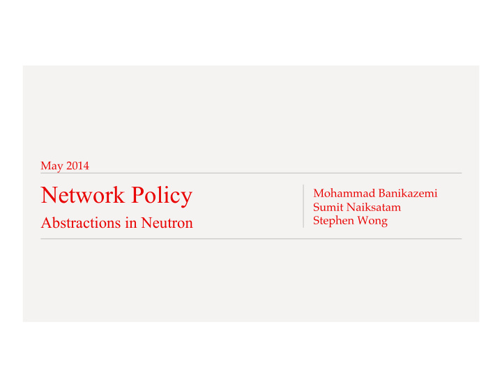 network policy