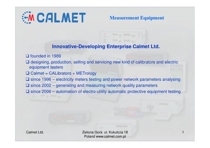 measurement equipment innovative developing enterprise