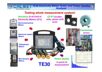 TE30  measurement  TE30 Electricity Meter Tester and Power Quality  2  Analyzer  www.calmet.com.pl