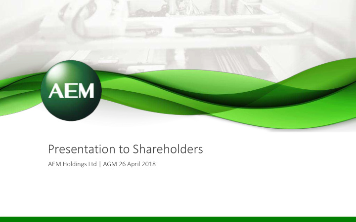 presentation to shareholders