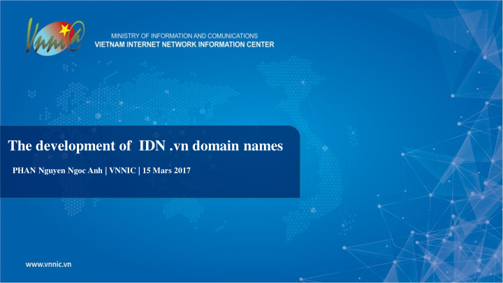 the development of idn vn domain names