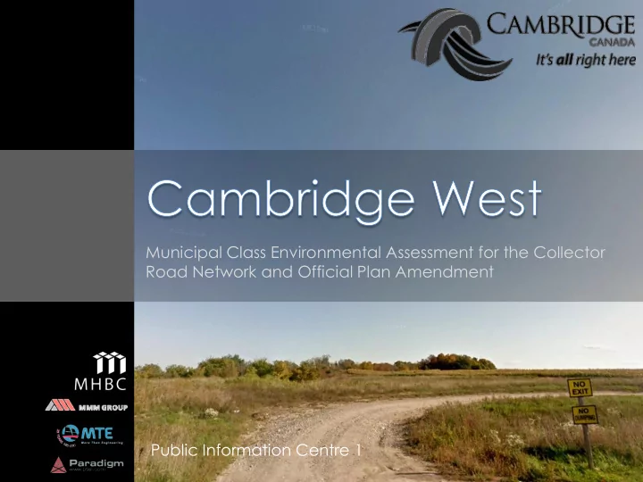 municipal class environmental assessment for the