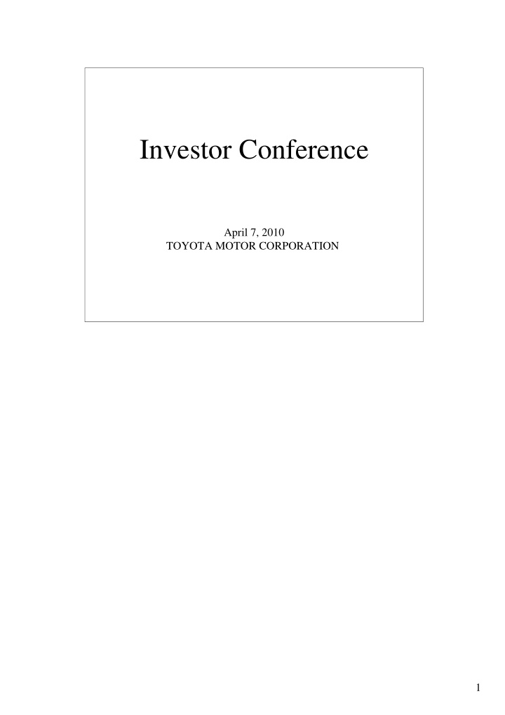 investor conference