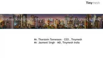 Mr. Thorstein Tonnesson  CEO , Tinymesh Mr. Jasmeet Singh  MD, Tinymesh India Norwegian