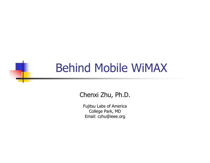 behind mobile wimax