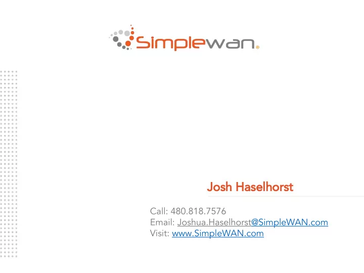 josh haselhorst